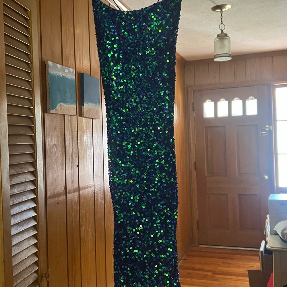 Primark Sequin Maxi Dress - Green and Blue